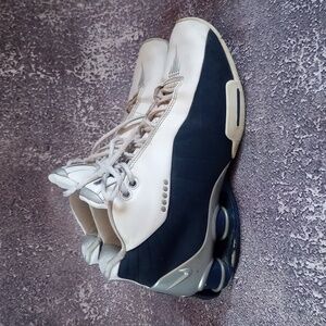 Nike Shox BB4 White Silver Navy Shoes AT7843-100 Vince Carter